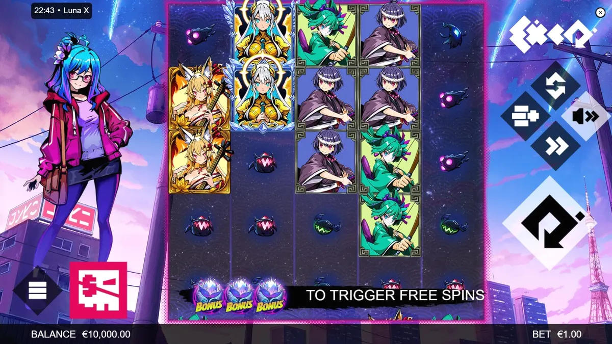 Cyberpunk anime theme sa Luna X slot